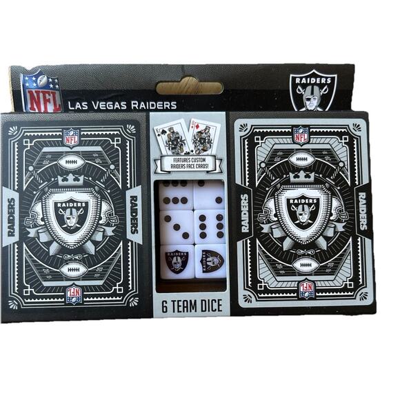 MasterPieces - Las Vegas Raiders - NFL 2-Pack Playing Cards & Dice Set - Picture 1 of 3